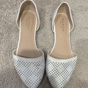 Isaac Mizrahi White Studded Flats